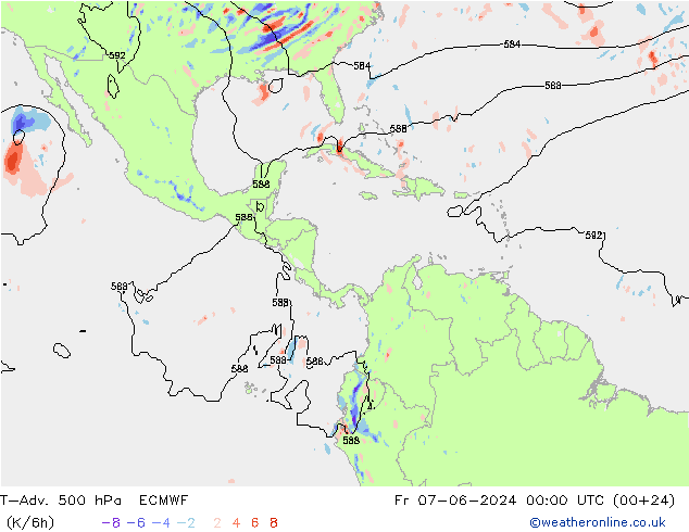 T-Adv. 500 hPa ECMWF Sex 07.06.2024 00 UTC