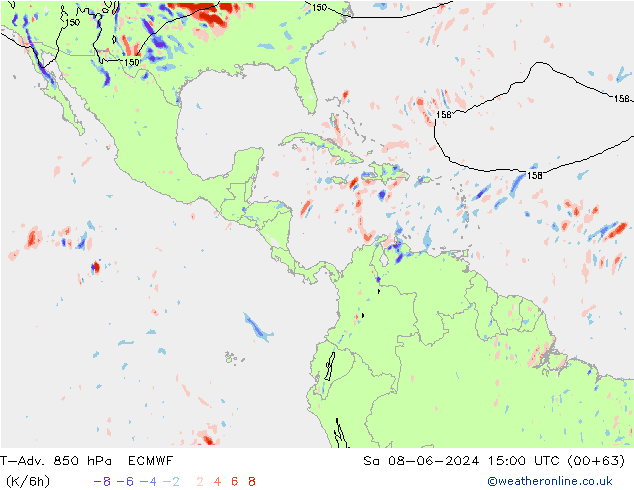 T-Adv. 850 hPa ECMWF So 08.06.2024 15 UTC