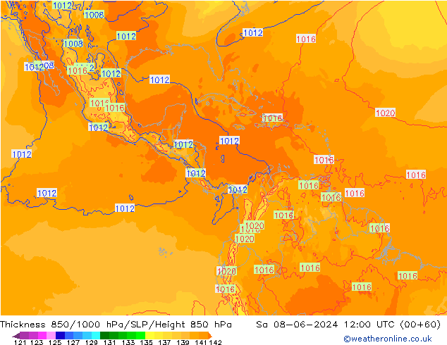 Thck 850-1000 hPa ECMWF  08.06.2024 12 UTC