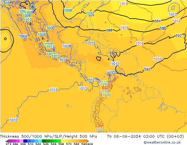 500-1000 hPa Kalınlığı ECMWF Per 06.06.2024 03 UTC