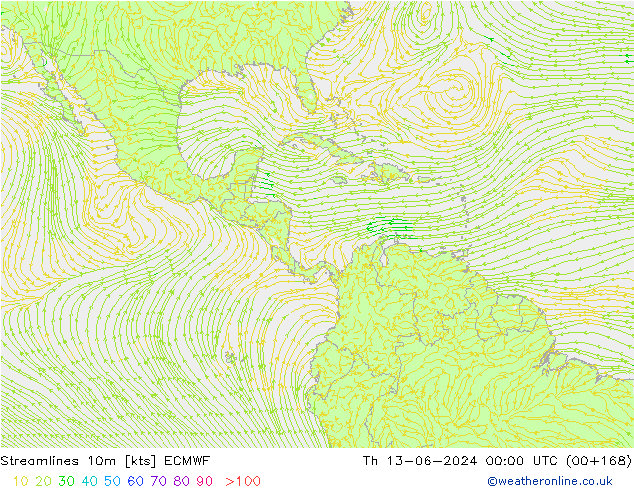 Rüzgar 10m ECMWF Per 13.06.2024 00 UTC