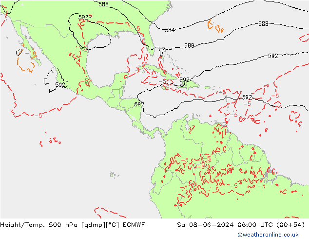 Yükseklik/Sıc. 500 hPa ECMWF Cts 08.06.2024 06 UTC