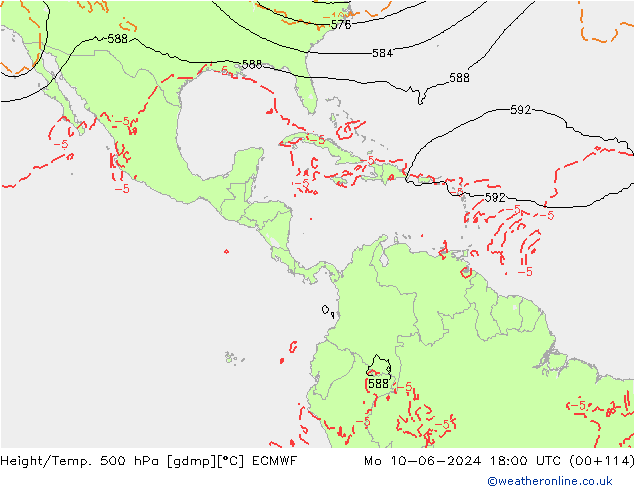 Z500/Rain (+SLP)/Z850 ECMWF Mo 10.06.2024 18 UTC