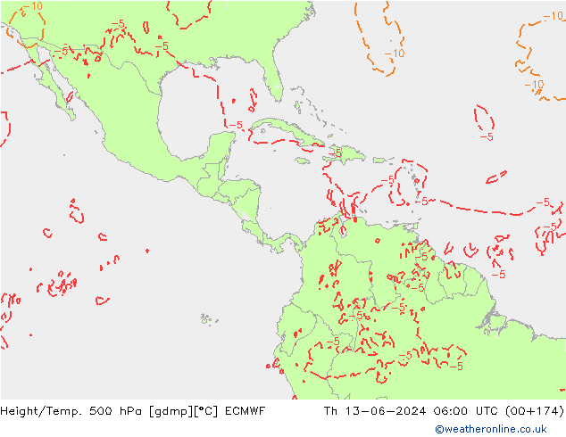 Z500/Rain (+SLP)/Z850 ECMWF Th 13.06.2024 06 UTC