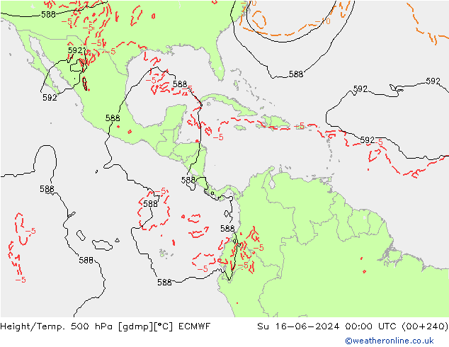 Z500/Rain (+SLP)/Z850 ECMWF So 16.06.2024 00 UTC