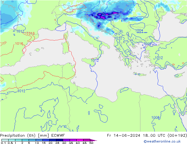 Z500/Rain (+SLP)/Z850 ECMWF  14.06.2024 00 UTC