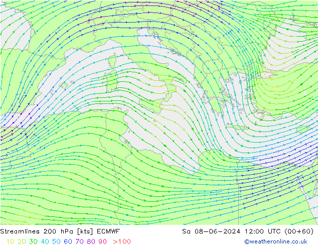  200 hPa ECMWF  08.06.2024 12 UTC