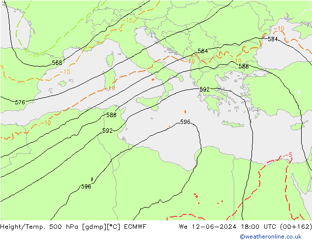 Z500/Rain (+SLP)/Z850 ECMWF We 12.06.2024 18 UTC