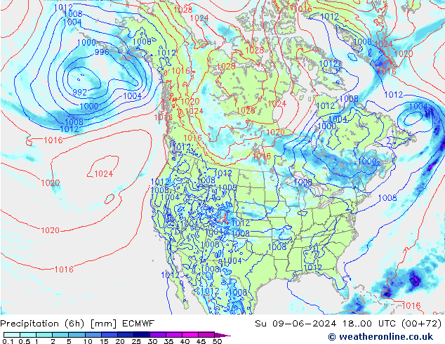 Z500/Rain (+SLP)/Z850 ECMWF Ne 09.06.2024 00 UTC