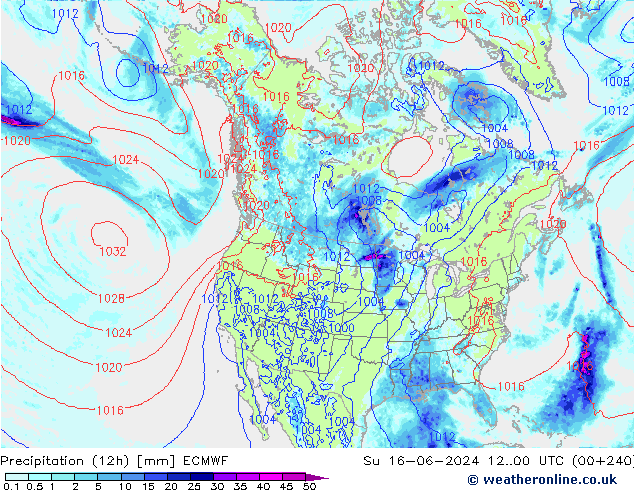 Precipitation (12h) ECMWF Ne 16.06.2024 00 UTC