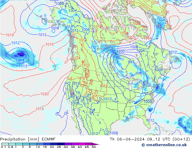 Niederschlag ECMWF Do 06.06.2024 12 UTC