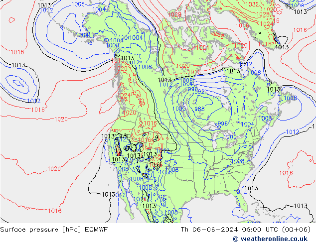 Surface pressure ECMWF Th 06.06.2024 06 UTC