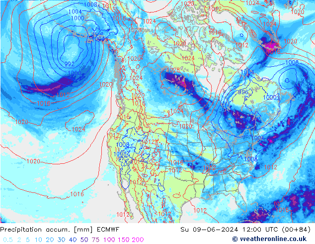 Nied. akkumuliert ECMWF So 09.06.2024 12 UTC