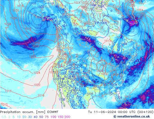 Nied. akkumuliert ECMWF Di 11.06.2024 00 UTC