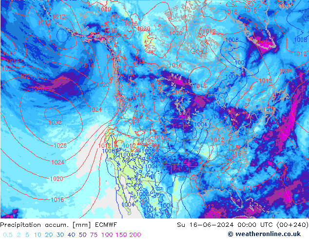 Précipitation accum. ECMWF dim 16.06.2024 00 UTC