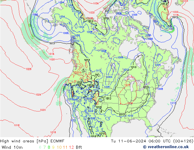 Windvelden ECMWF di 11.06.2024 06 UTC
