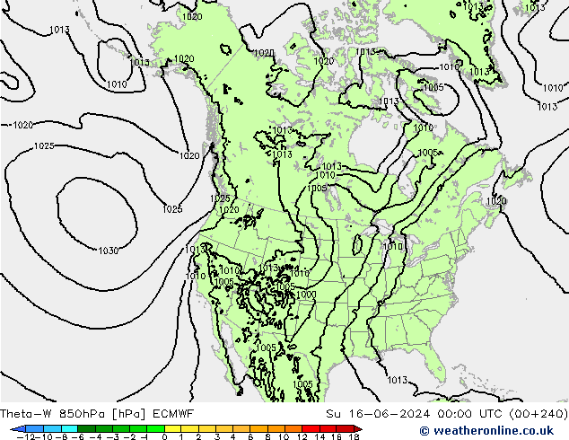 Theta-W 850hPa ECMWF So 16.06.2024 00 UTC