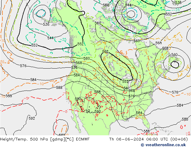 Height/Temp. 500 hPa ECMWF Th 06.06.2024 06 UTC