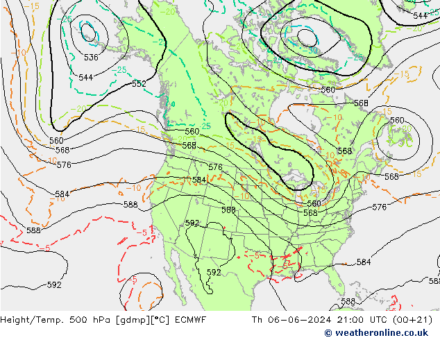 Géop./Temp. 500 hPa ECMWF jeu 06.06.2024 21 UTC