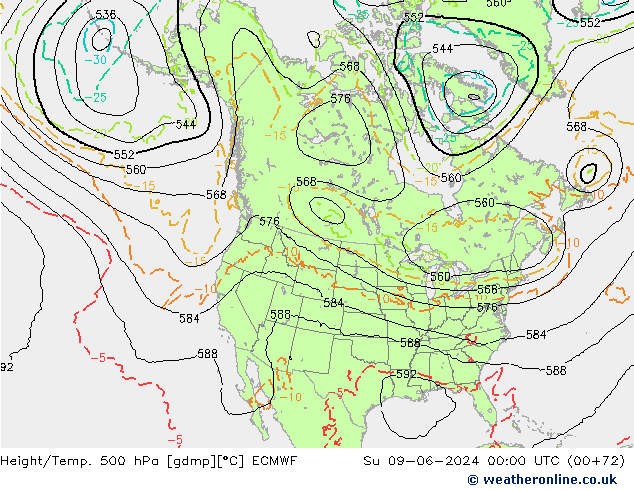 Z500/Rain (+SLP)/Z850 ECMWF Ne 09.06.2024 00 UTC