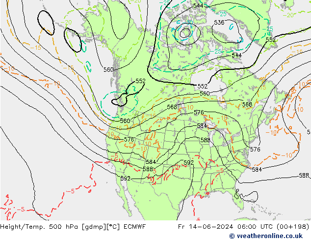 Z500/Rain (+SLP)/Z850 ECMWF Fr 14.06.2024 06 UTC