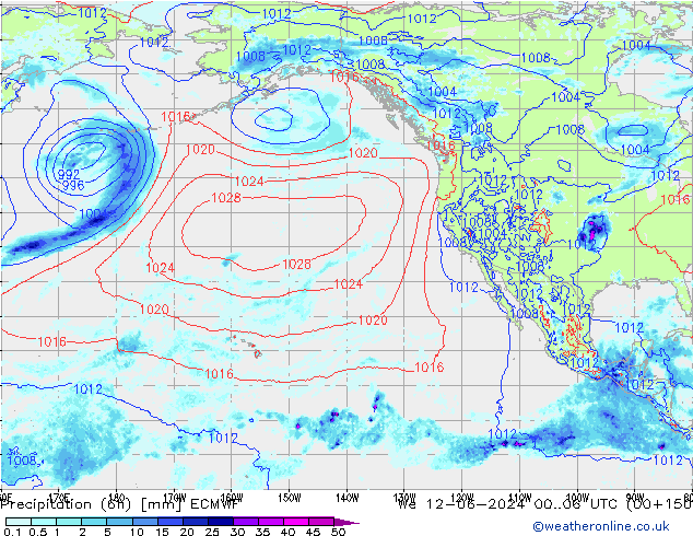 Z500/Regen(+SLP)/Z850 ECMWF wo 12.06.2024 06 UTC