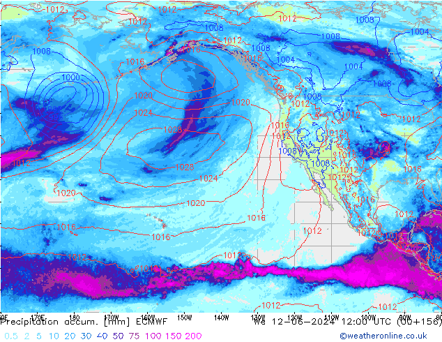 Precipitation accum. ECMWF ср 12.06.2024 12 UTC