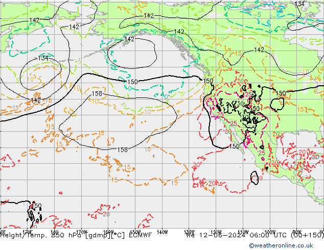 Z500/Regen(+SLP)/Z850 ECMWF wo 12.06.2024 06 UTC