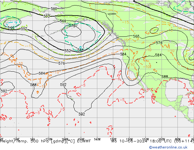 Z500/Rain (+SLP)/Z850 ECMWF lun 10.06.2024 18 UTC