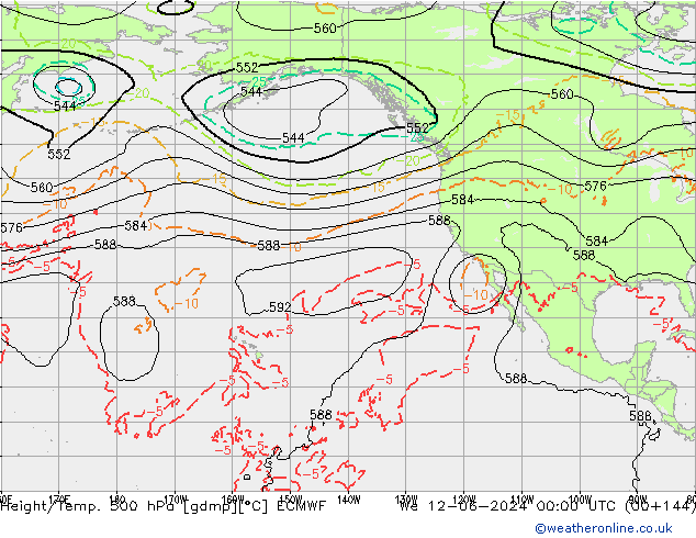 Height/Temp. 500 hPa ECMWF Qua 12.06.2024 00 UTC