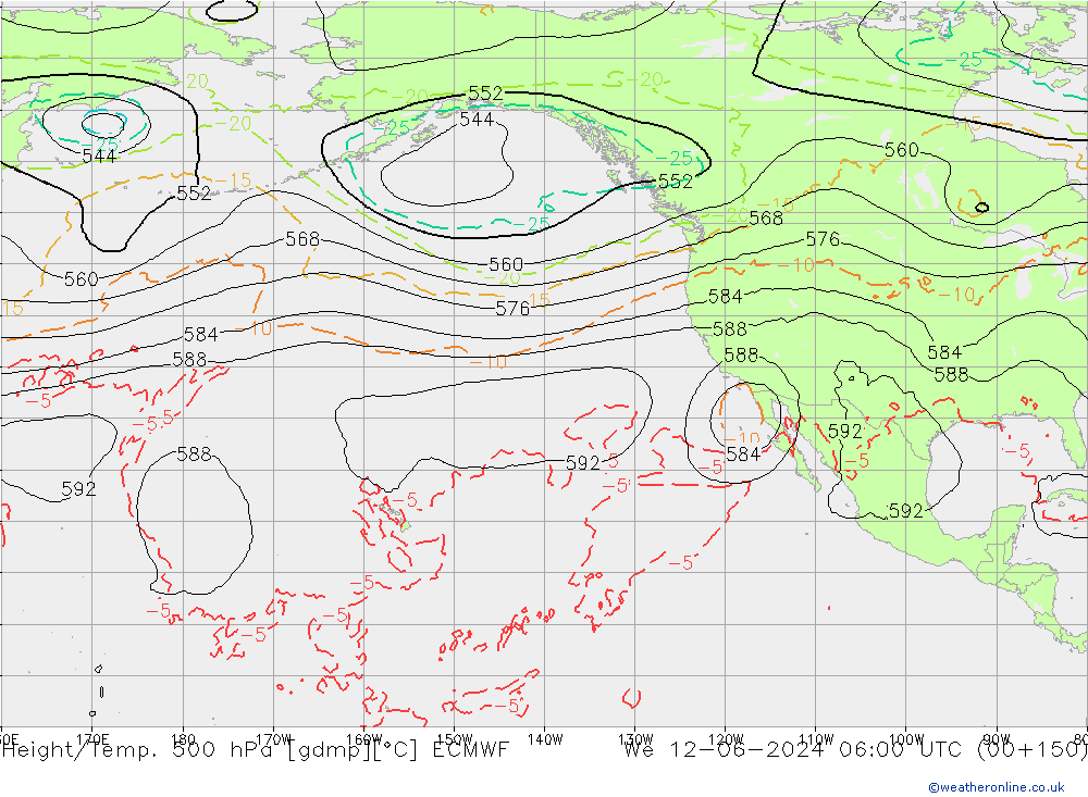 Z500/Rain (+SLP)/Z850 ECMWF ��� 12.06.2024 06 UTC