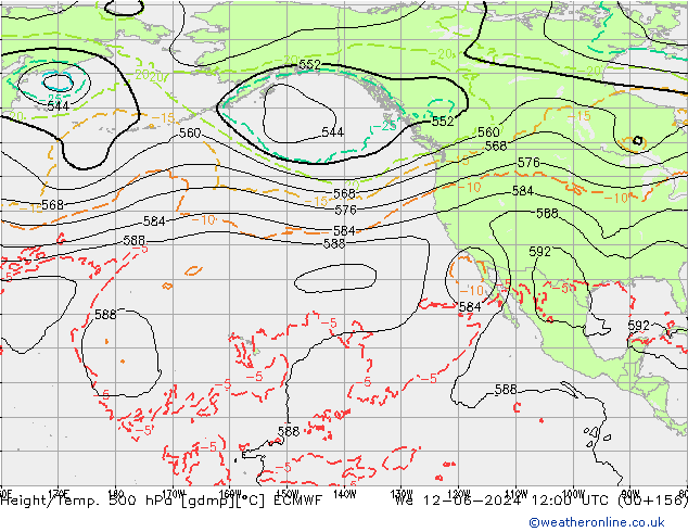 Z500/Rain (+SLP)/Z850 ECMWF We 12.06.2024 12 UTC