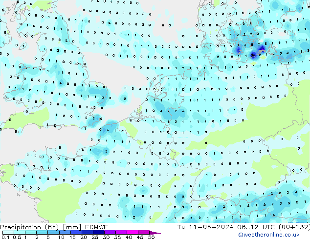 Z500/Regen(+SLP)/Z850 ECMWF di 11.06.2024 12 UTC