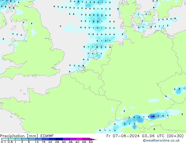 Precipitazione ECMWF ven 07.06.2024 06 UTC