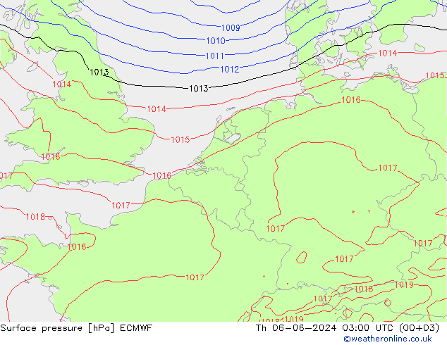 Bodendruck ECMWF Do 06.06.2024 03 UTC