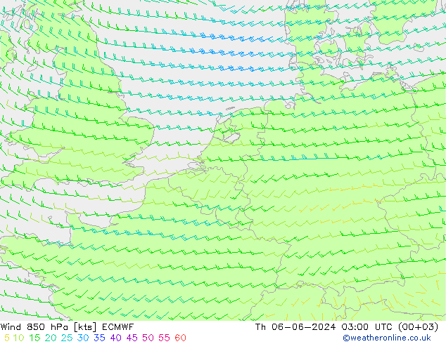 Wind 850 hPa ECMWF Do 06.06.2024 03 UTC