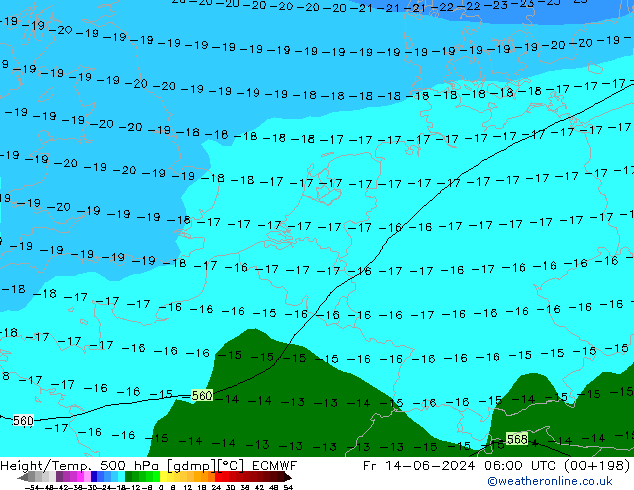 Z500/Rain (+SLP)/Z850 ECMWF Fr 14.06.2024 06 UTC