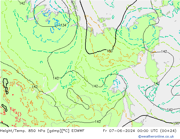 Z500/Rain (+SLP)/Z850 ECMWF Fr 07.06.2024 00 UTC