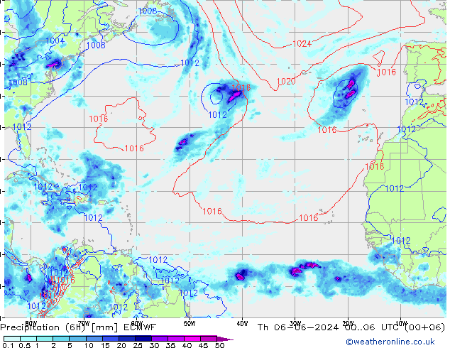 Z500/Rain (+SLP)/Z850 ECMWF Qui 06.06.2024 06 UTC