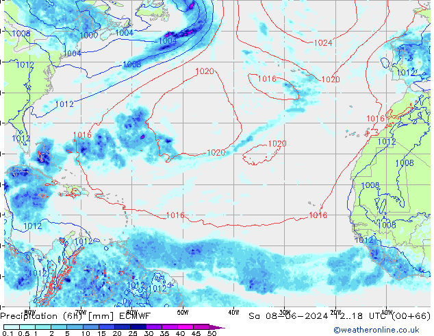 Z500/Rain (+SLP)/Z850 ECMWF so. 08.06.2024 18 UTC