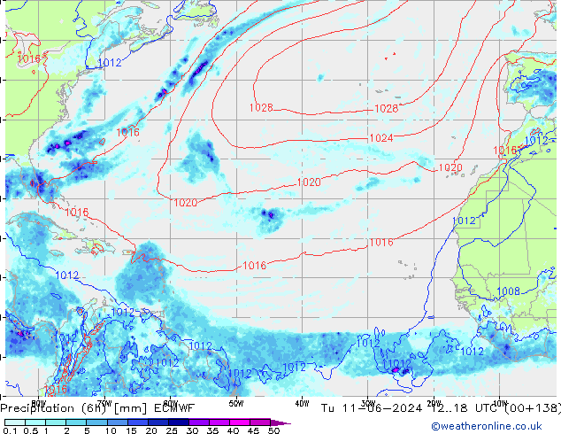 Z500/Yağmur (+YB)/Z850 ECMWF Sa 11.06.2024 18 UTC