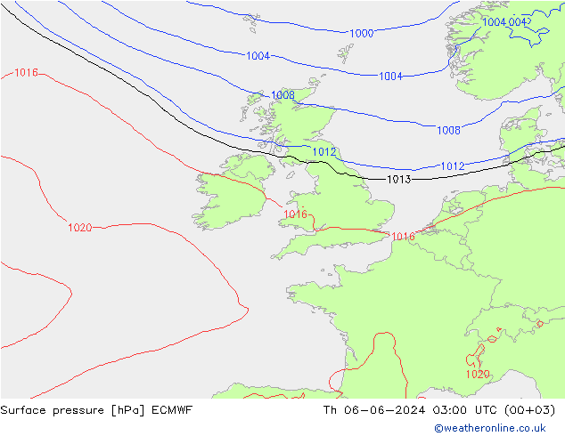 Surface pressure ECMWF Th 06.06.2024 03 UTC