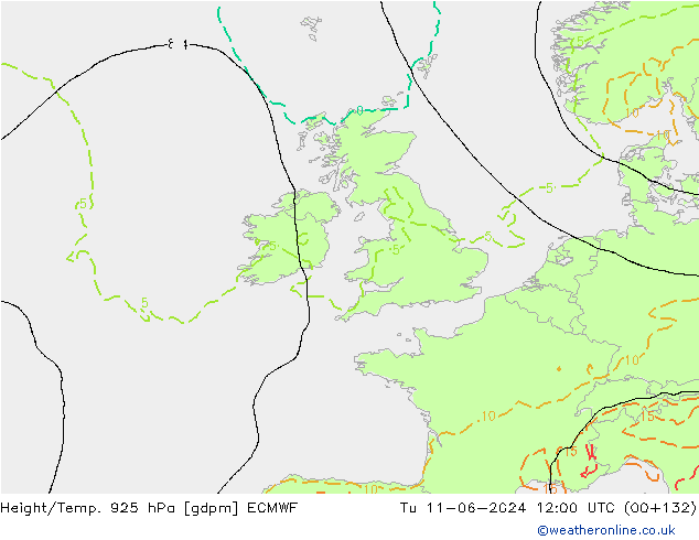 Géop./Temp. 925 hPa ECMWF mar 11.06.2024 12 UTC