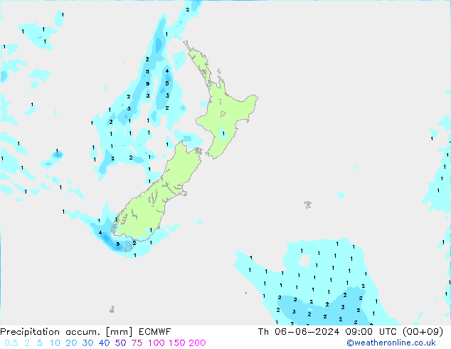 Precipitation accum. ECMWF  06.06.2024 09 UTC