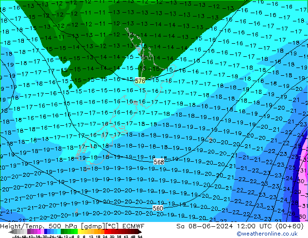 Z500/Rain (+SLP)/Z850 ECMWF sam 08.06.2024 12 UTC