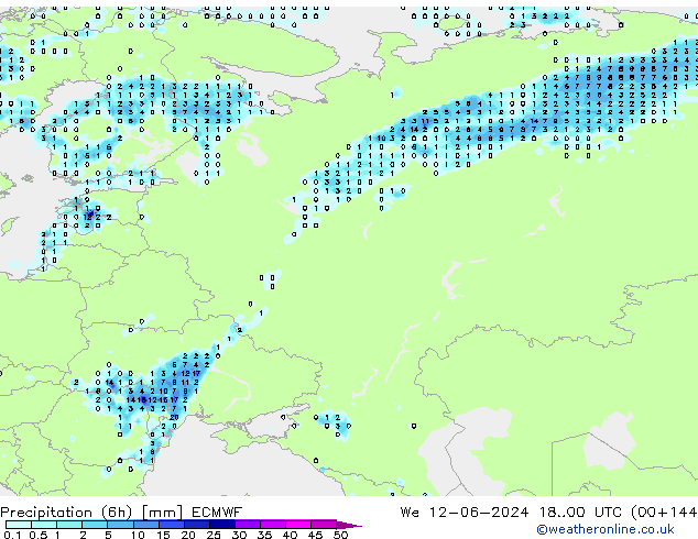 Z500/Rain (+SLP)/Z850 ECMWF mer 12.06.2024 00 UTC