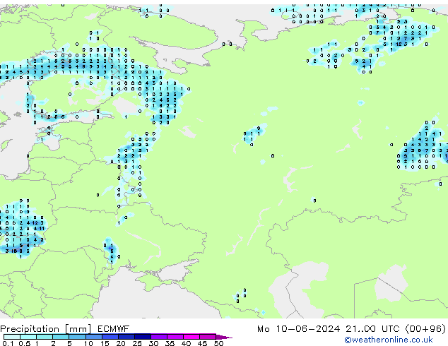 Precipitazione ECMWF lun 10.06.2024 00 UTC