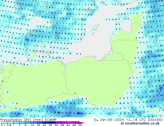 Z500/Regen(+SLP)/Z850 ECMWF zo 09.06.2024 18 UTC