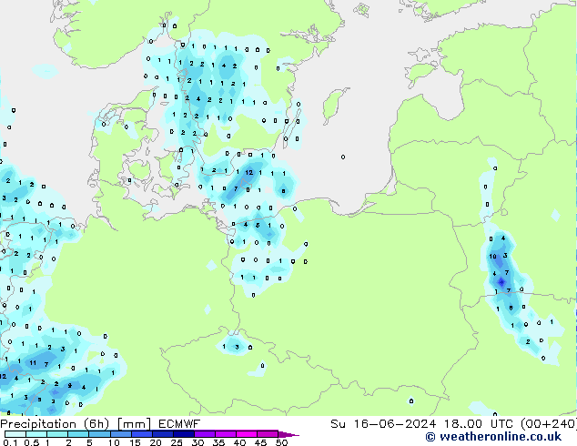 opad (6h) ECMWF nie. 16.06.2024 00 UTC