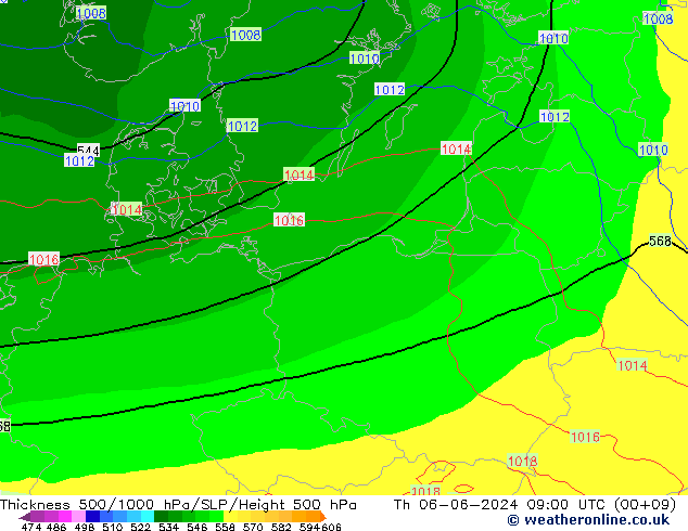 Thck 500-1000hPa ECMWF jeu 06.06.2024 09 UTC